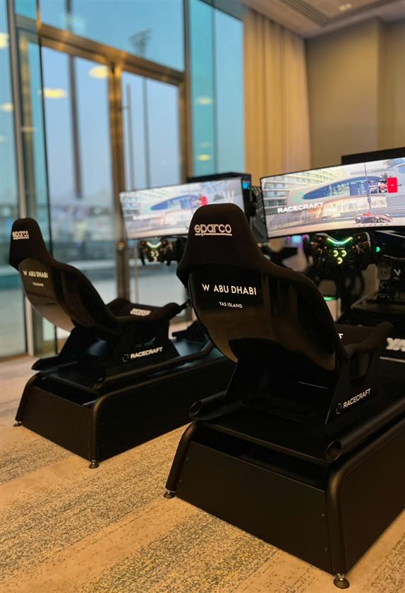 Racecraft simulator seats branded for W Abu Dhabi - Yas Island