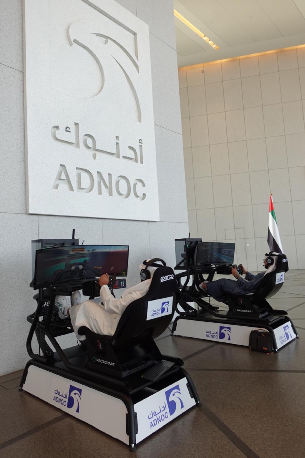 Racecraft corporate simulator event at ADNOC HQ